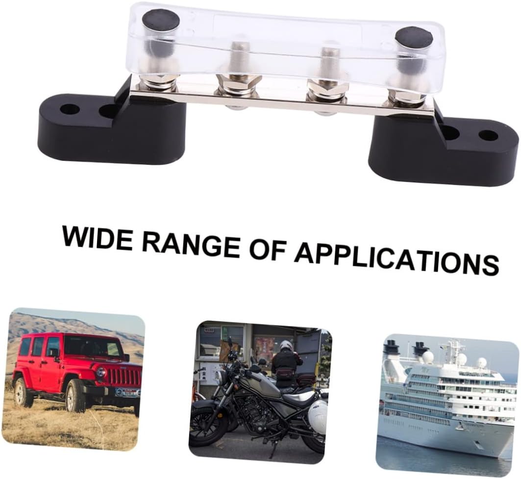 ARTIBETTER 2pcs Ground Bus Bar Terminal Block Boat Power Distribution Bus Bar Block Cover Terminal Strip Heat Shrink