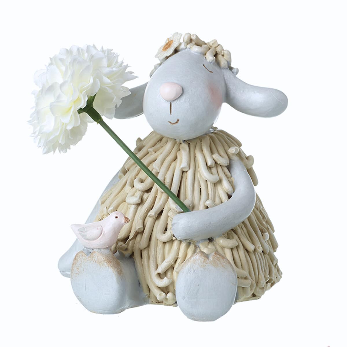 Heaven Sends Multicolor Sitting Sheep With Flower Easter Decoration
