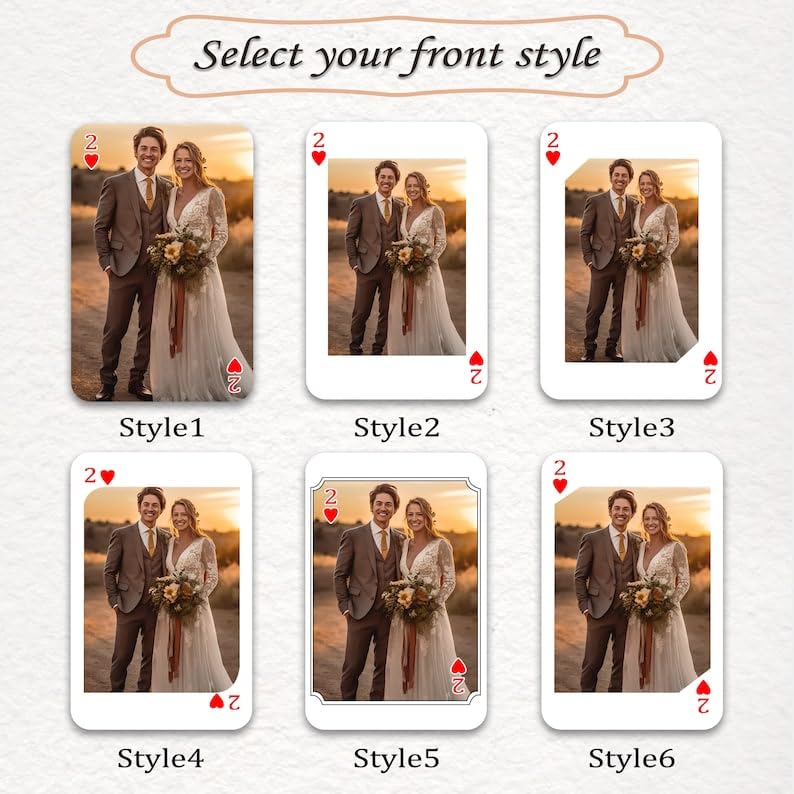 Cartas para jugar personalizadas con fotos, póker estándar miniatura 3