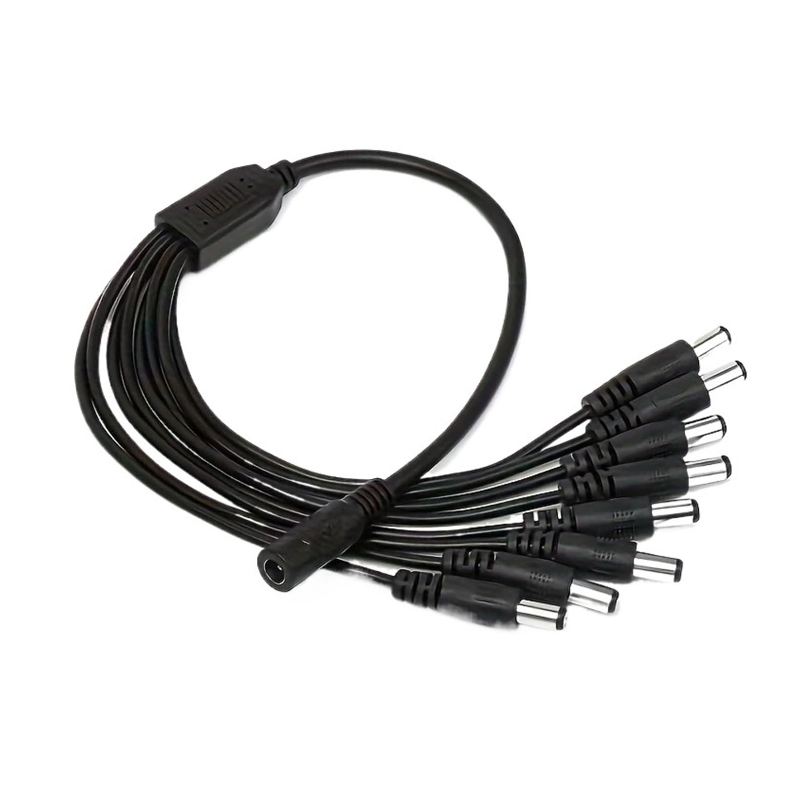 Kabel rozdzielacza zasilania prądem stałym 1 żeński na 2/4/8 męski adapter w kształcie litery Y z wyjściem 12 V złącze 5,5 mm x 2,1 mm do kamer(5 Pieces,1 Female to 8 Male)