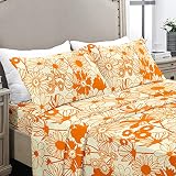 YIYEA Floral Twin Sheets Set - 1800 Thread Count Brushed Microfiber Floral Sheets for Twin Size Bed
