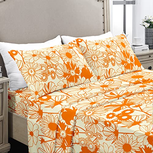 Yiyea Floral Twin Sheets Set - 1800 Thread Count Brushed Microfiber Floral Sheets For Twin Size Bed - Extra Soft, Deep Pocket, Shrinkage And Fade Resistant - 3 Piece Set (Twin) #TOP15