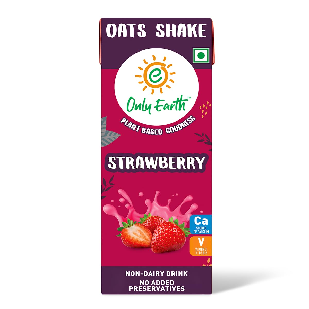 Only Earth Strawberry Oats Shake|Plant-based | Lactose-free | No Added Preservatives, Colors | Cholesterol-free | Guilt-free | With Calcium, Vitamin D, B1, B2 and B12 | 165ML Only Earth Strawberry Oats Shake|Plant-based | Lactose-free | No Added Preservatives, Colors | Cholesterol-free | Guilt-free | With Calcium, Vitamin D, B1, B2 and B12 | 165ML