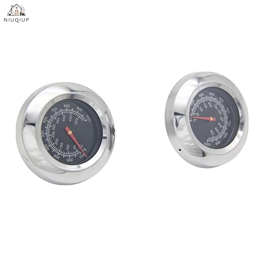 Miniatura 6 de Paquete de 2 termómetros para parrilla, medidor de temperatura analógico de 3 pulgadas, 100-1000 F para barbacoa, parrilla de carbón, ahumador,