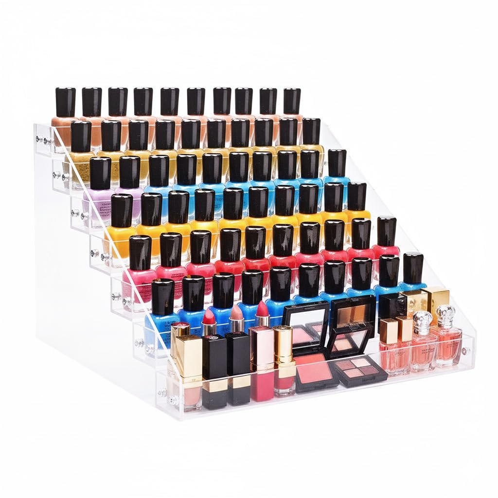 MAYCREATE® Organizer Rack Stand Holder Large Capacity Acrylic Clear 7 Layers for Nails Polish Essential Oil Lipstick and Sunglasses - Transparent-image-21