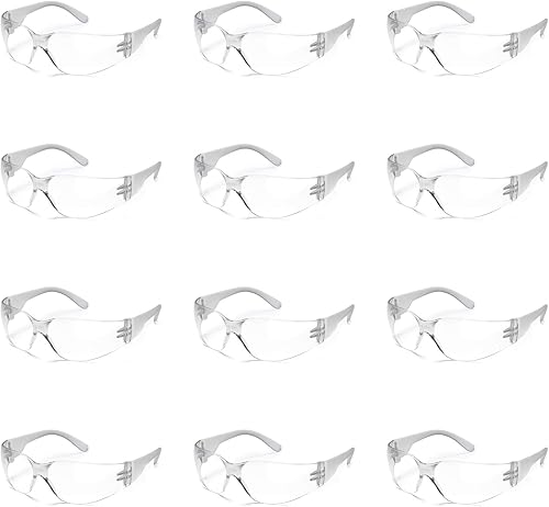 Paquete de 12 Gafas de Seguridad Certificadas ANSI Z87+ Gafas Protectoras para Hombres y Mujeres con Protección Ocular UV