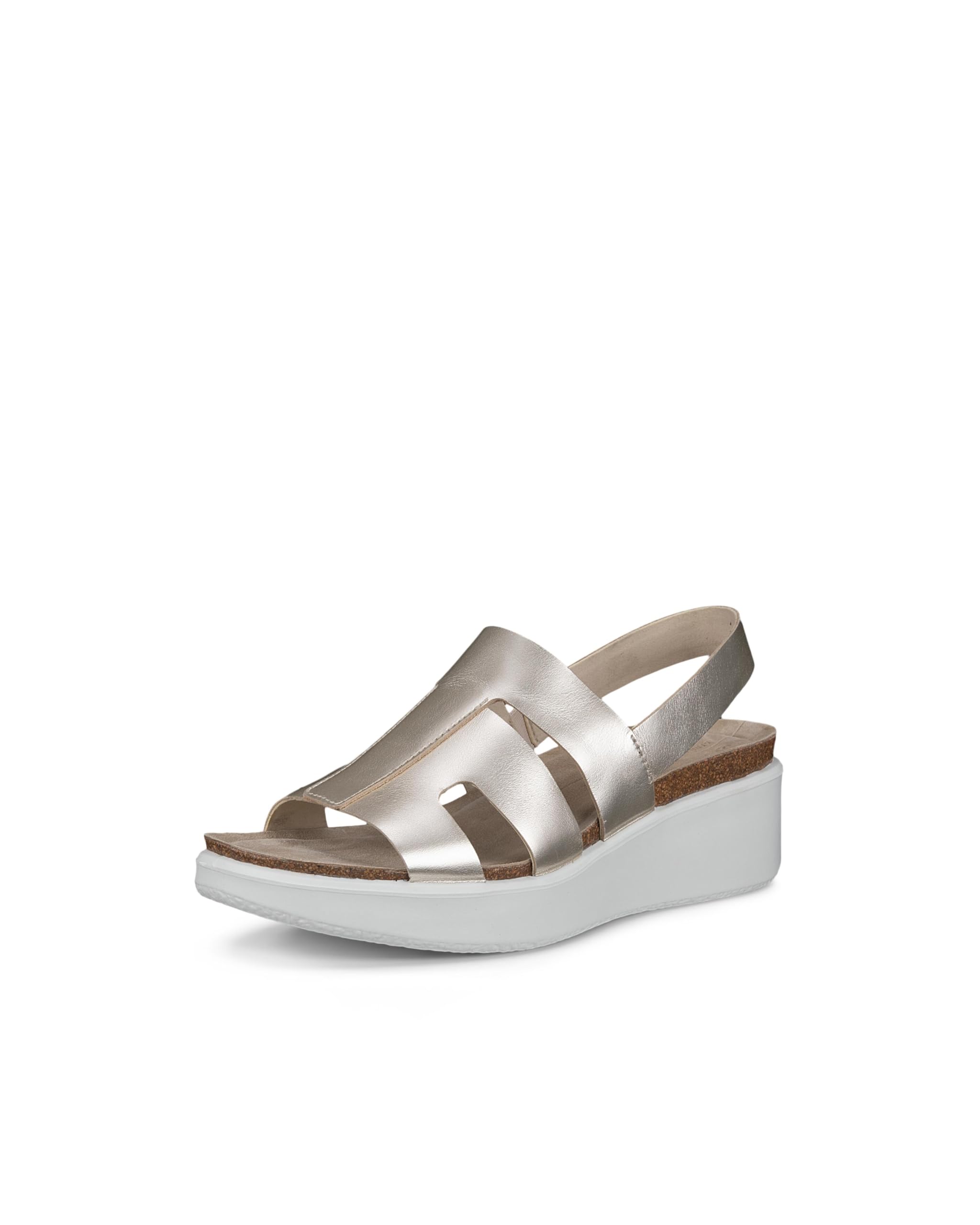 ECCO Women's Flowt Cork Oasis Sandal, Pure White Gold/Pure White Gold, 10-10.5
