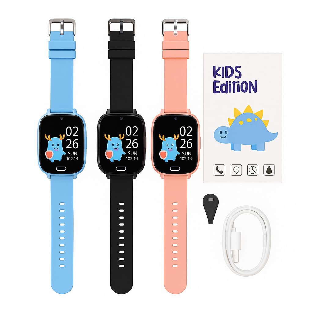 Genérico Reloj Niños con GPS y Llamadas -Smartwatch 4G, Compatible con iOS y Android, Pantalla 1.83", con SOS - Localizador GPS Niños - Reloj Infantil - Reloj Inteligente Niño Resistente Agua