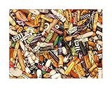 Beads and Pendants, Asst. Bone - 300 Plus Pcs, Always Changing, Rustic Trade Beads and Pendants, 200 Large and 100 Small Spacers, Brown, Black, White, Bright Colors, Spacers to 1.5'