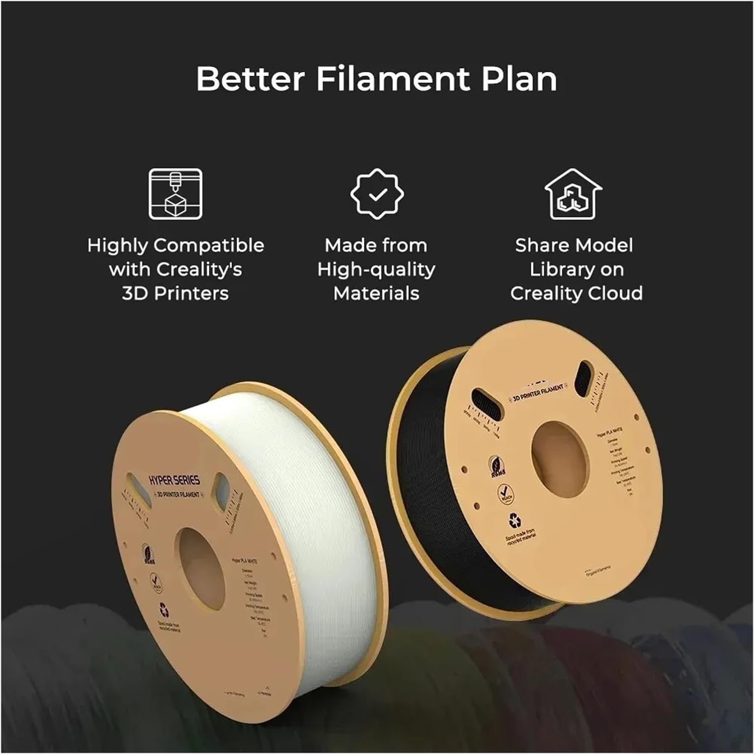 PLA Filament 1.75mm Better Fluidity Faster Cooling High Precision for FDM Printers(Gray)