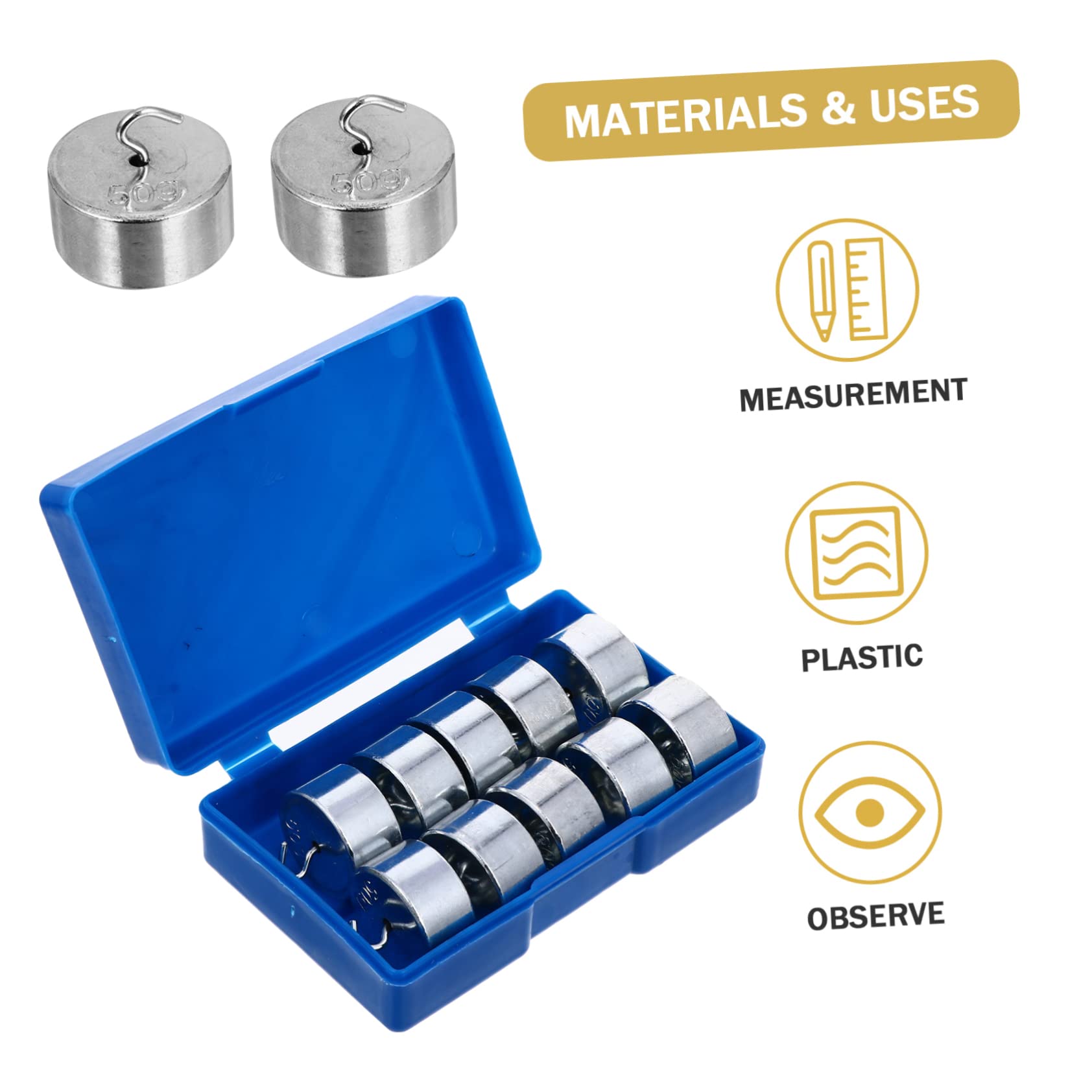 CHILDWEET 1 Set 10 Pcs Mechanics Experimental Tool Metal Lab Weights Teaching Weights Lab Hooked Weight