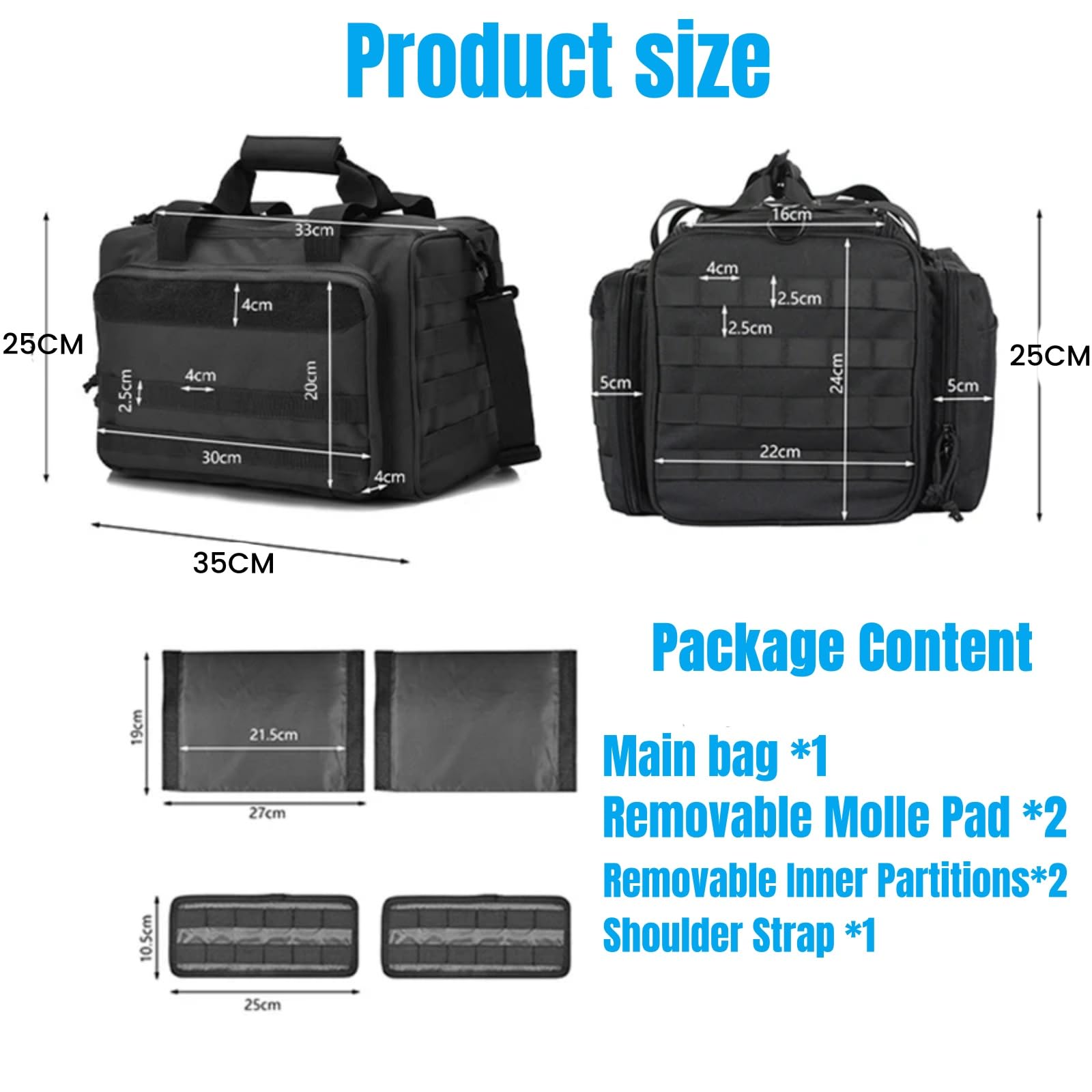 Peminkoo Bolsa de Tiro con Pistola táctica Sistema Molle Bolsa de Entrenamiento de Tiro Bolsa de Pistola Accesorios de Caza y Acampada Herramienta Mochila de Hombro