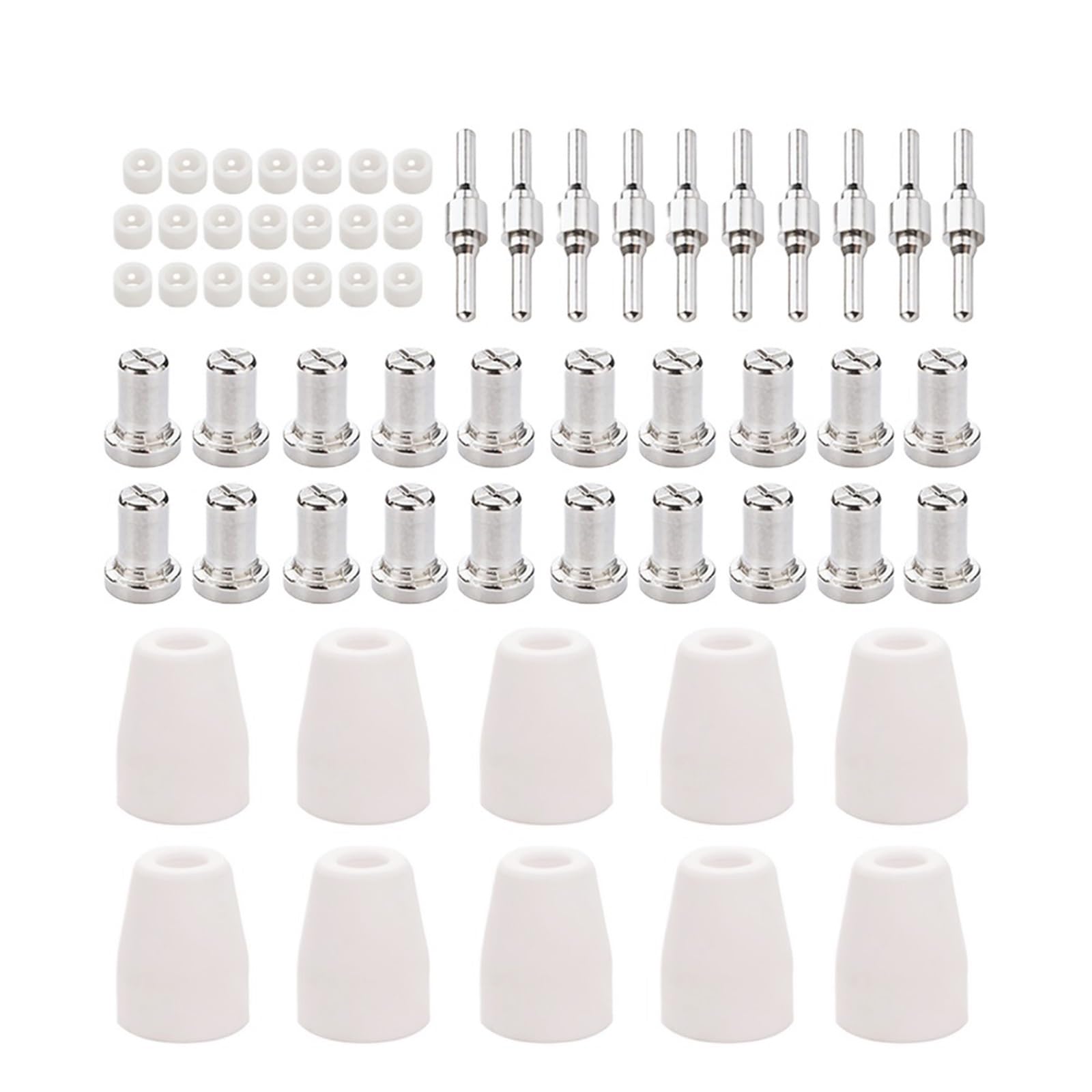 Plasma Cutter Consumable Plasma Cutter Electrode Tip Cup Extended Nickel Plated Consumables Nozzle PT-31 CUT40 CUT50 PLC50D HYC410