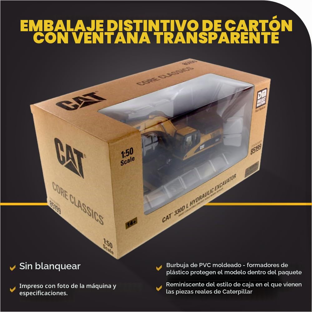 Diecast Masters 85199c - Cat 330D L Excavadora Hidráulica, Escala 1:50, a Partir de 14 años, en Caja de escaparate, Ideal para coleccionistas