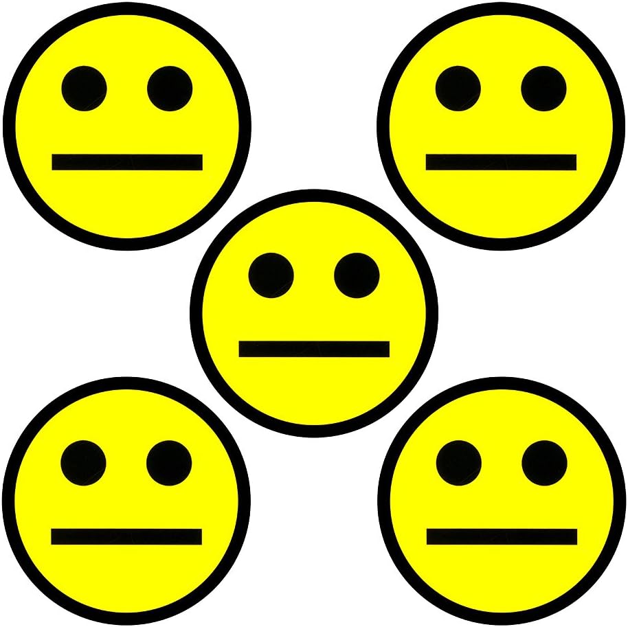 2DOBOARD 5 Yellow Smiley Magnets - 2 Inch - Whiteboard Fridge Magnets
