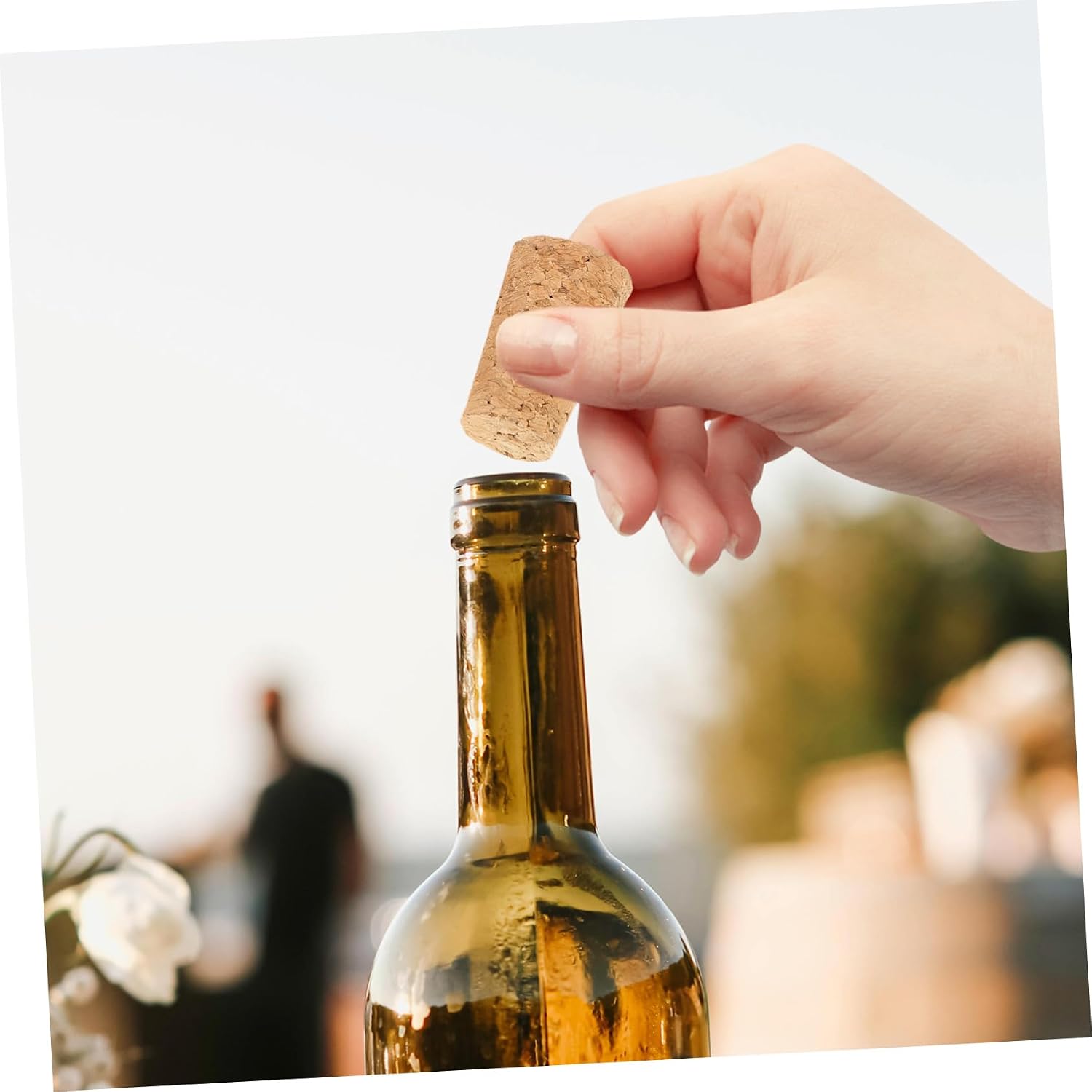 Wine Bottle Cork Stoppers 20pcs Wooden Tapered, Resealable