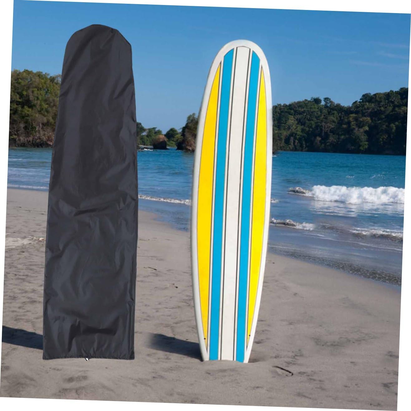 KOMBIUDA Funda Protectora para Tabla De Surf Bolsa para Guardar Tablas De Surf Lona Protectora Exterior Negra Ligera
