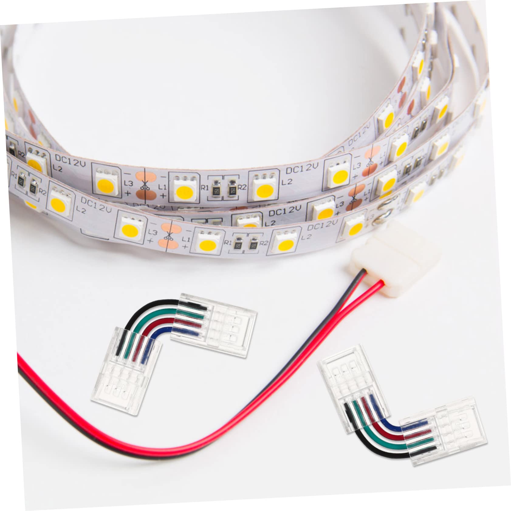 PRETYZOOM 40stücke Förmige Pin -streifenverbinder Steckverbinder Für Rgb -streifen Installieren Kein Löten Erforderlich Hitzebeständiges Material