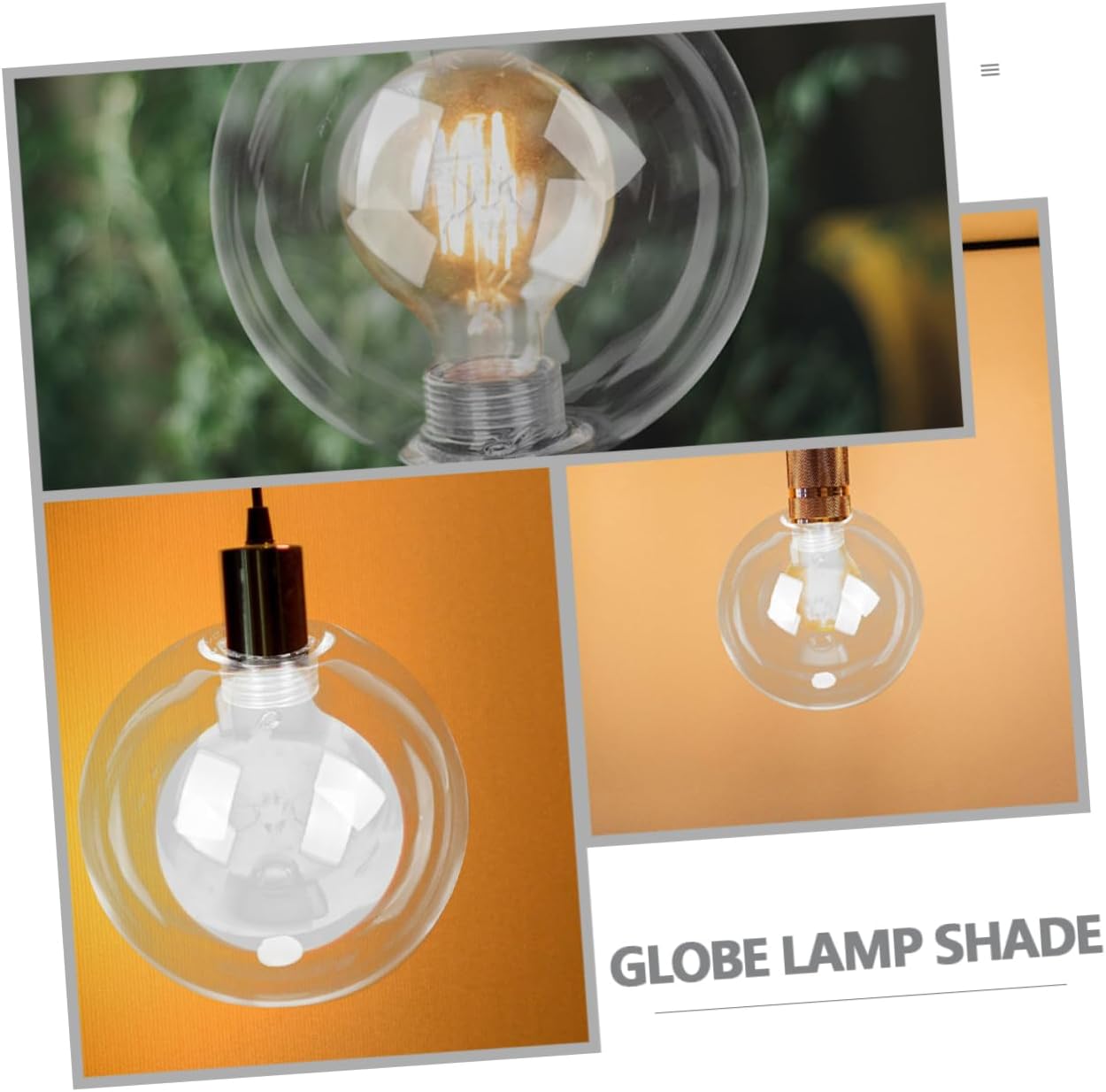 Vaguelly Clear Lamp Shade Replacement Screw Base Globe Light Cover Elegant Design for Ceiling Lighting and Home Decor