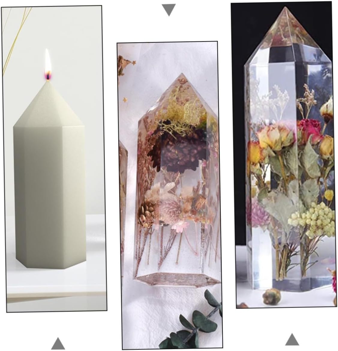 3Pcs Candle Making Mold Six Edges Vertebral Body Silicone for DIY Crafts