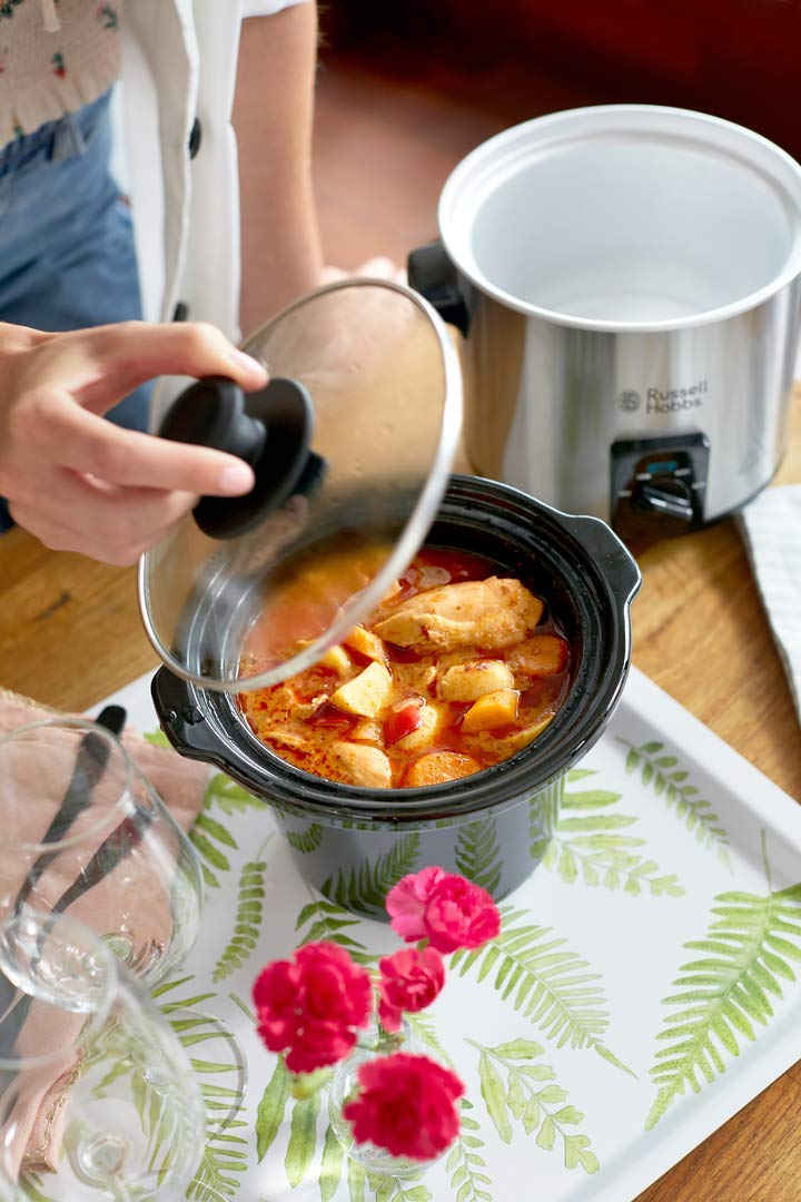 Russell Hobbs Mijoteur Electrique [Programmable] Compact Home (2 L, Cuve en ceramique amovible, 3 Températures réglables, Maintien au chaud, Poignées thermo-isolées, Pieds antidérapants) 25570-56
