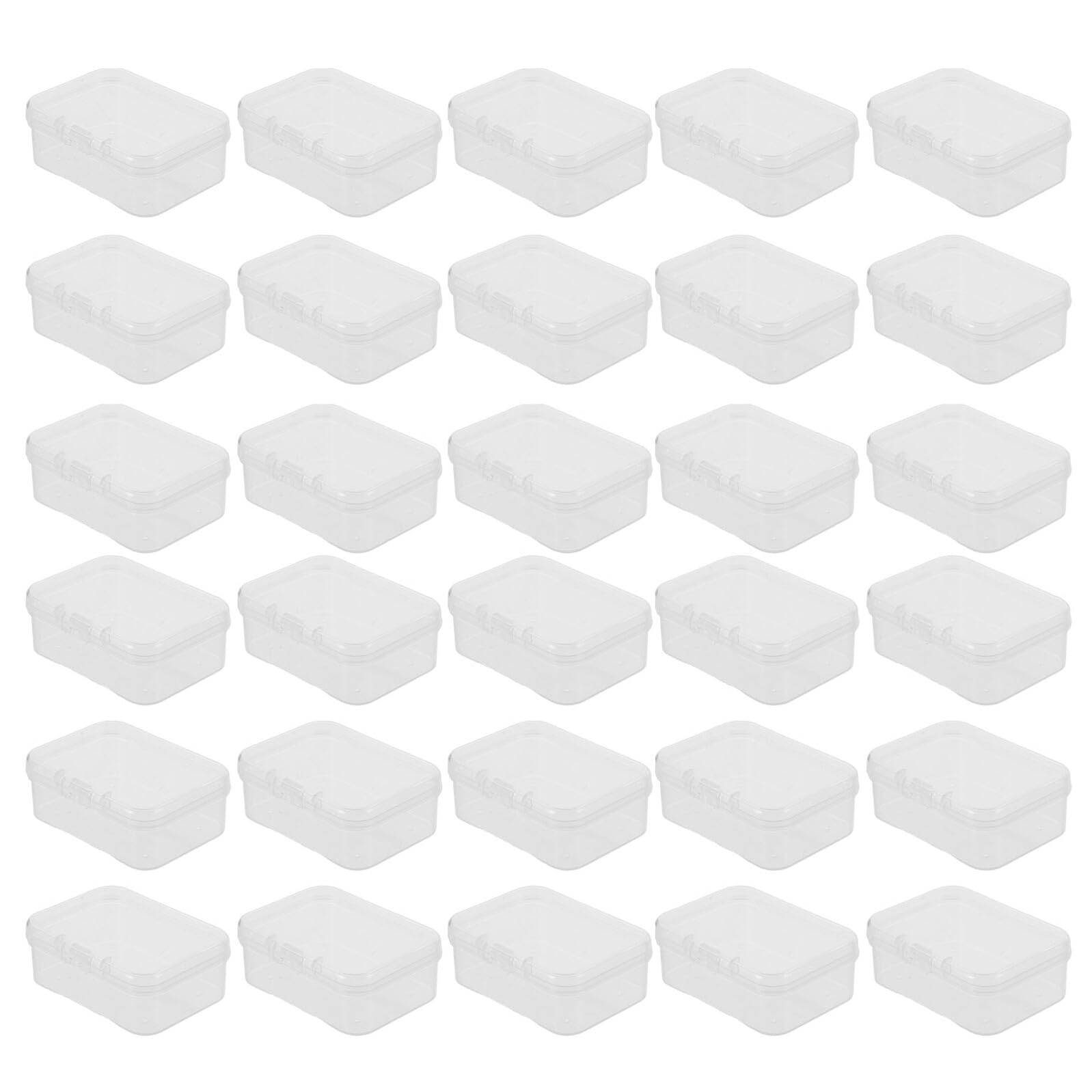 jojofuny 100stücke Kleine Transparente Kunststoffboxen Mit Klappdeckel Rechteckige Aufbewahrungsboxen Für Perlen Und Bastelprojekte Organizer-Boxen Für Kleinteile Und Zubehör
