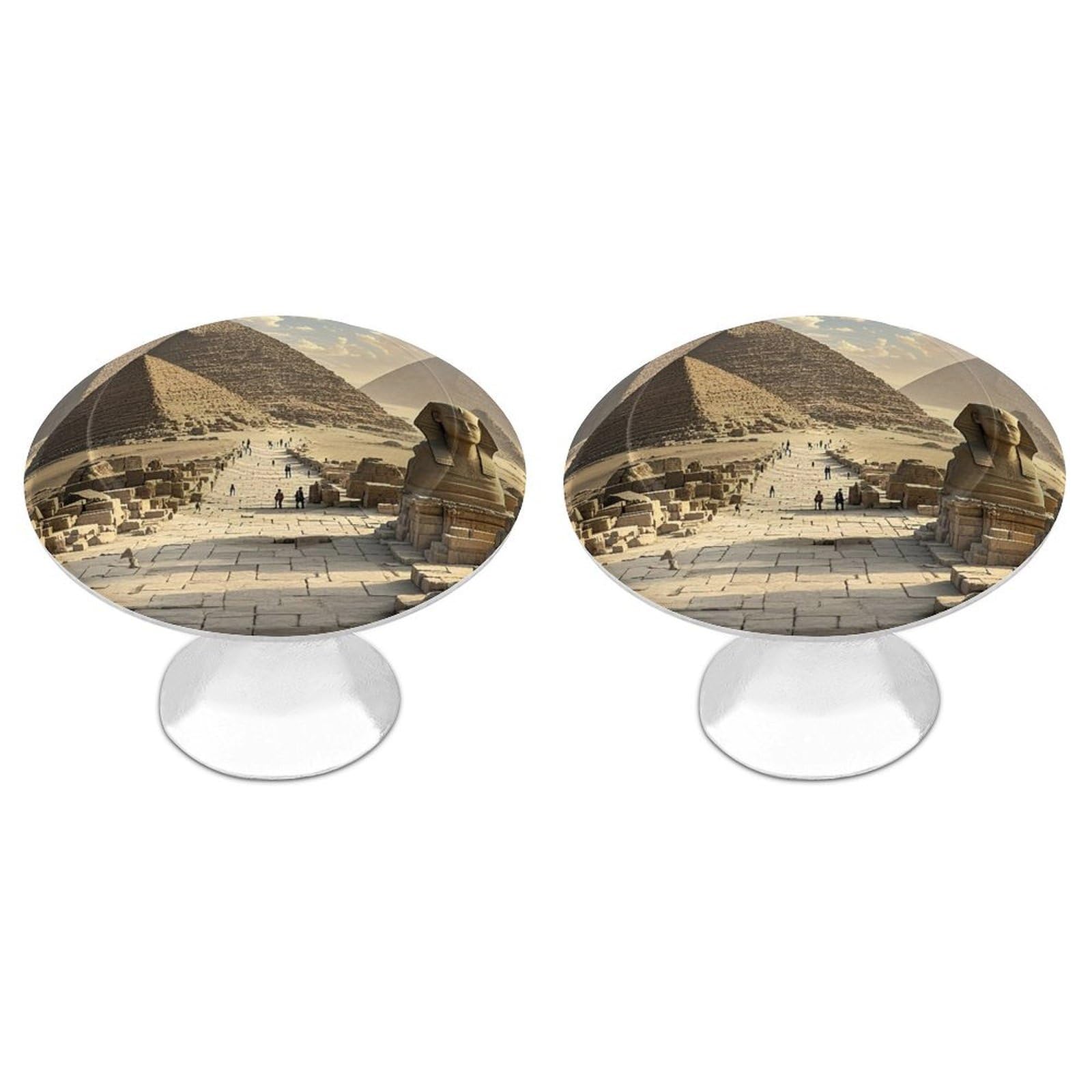 Fekiloot White Egyptian Pyramids Cabinet Knobs For Kitchen Ornament, Round Zinc Decorative Drawer Pulls For Cabinets Trendy, Dresser Drawers Pulls Bathroom Dresser Knob With Screw