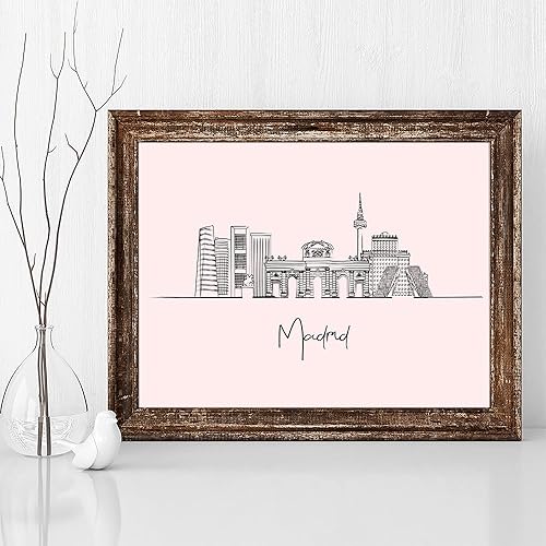 Vista 214 de TJ Originals - Barcelona, Madrid y España vistas de la ciudad, arte de pared ilustrado a mano, decoración de pared de sala de estar - Pósteres