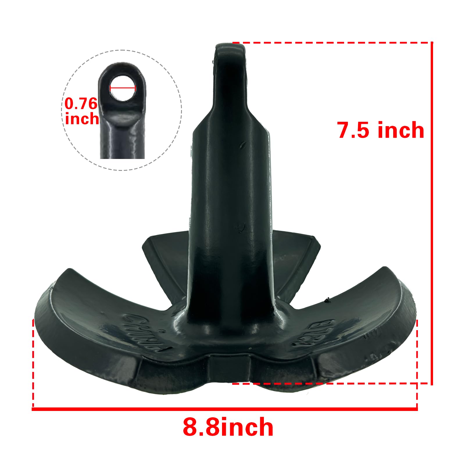 XIALUO Marine River Anchor Kit 5,4 kg, czarny, powlekany winylem, akcesoria z liną 15 m, do kajaków, kajaków, skuterów wodnych, deski SUP i małych łodzi