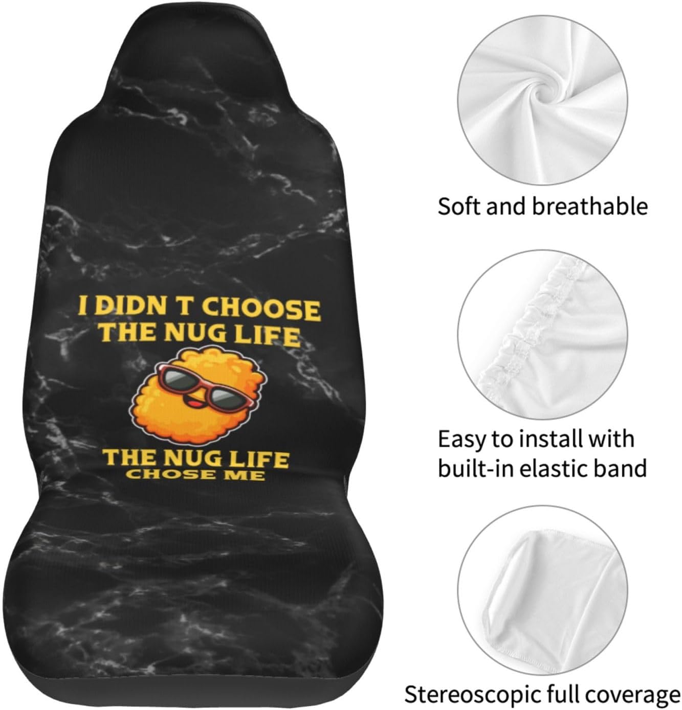 I Didn't Choose The Nug Life Chicken Nugget Automotive Seat Covers for Car SUV Front Seats Covers Set of 2