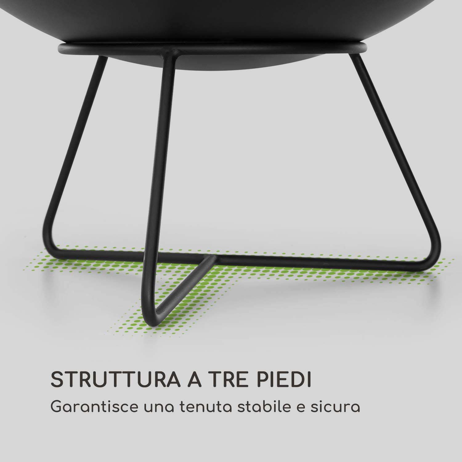 Blumfeldt Orbit - Braciere in Acciaio 3in1, Bracere, Griglia con 4 Regolazioni in Altezza: Ø 40 cm e Tavolino, Ø 60 cm, Braciere con Parascintille, Nero
