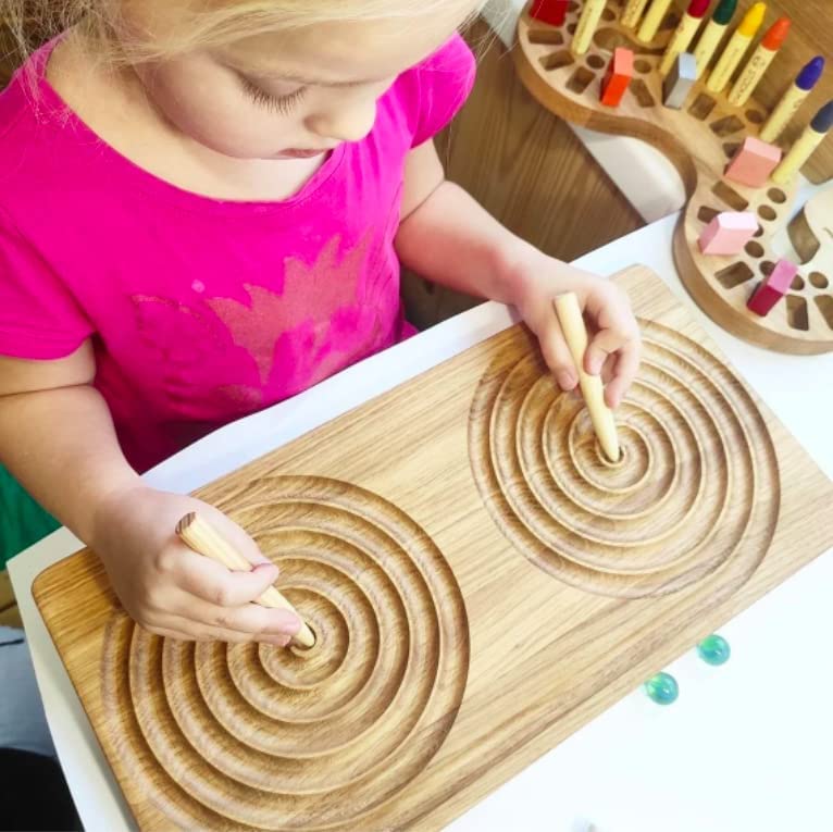 Crakid Montessori Double Spiral Tracing Board