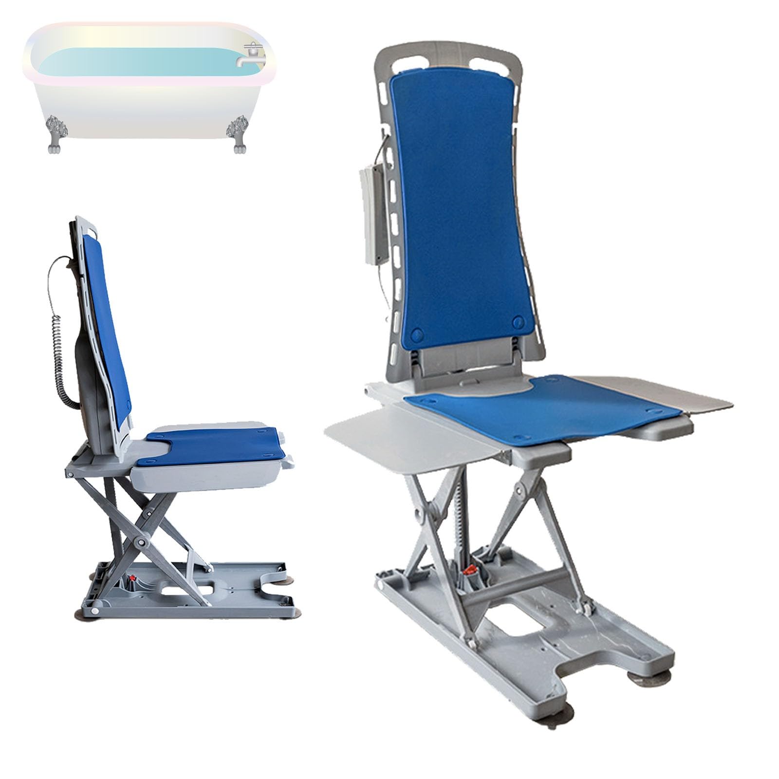 Podnośniki do wanny, podnośnik podłogowy dla osób starszych, lekki odchylany podnośnik łazienkowy, ergonomiczne siedzisko, składane, pojemność 136 kg, do windy domowej A