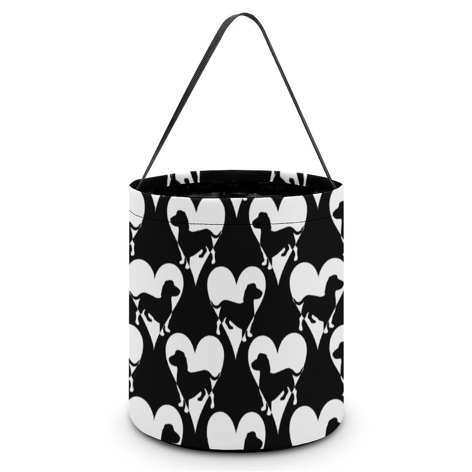 Dachshund Dog with Heart Cute Easter Basket Bags Eggs Bucket Candy Tote Decorations Gifts Party Storage Bag, style