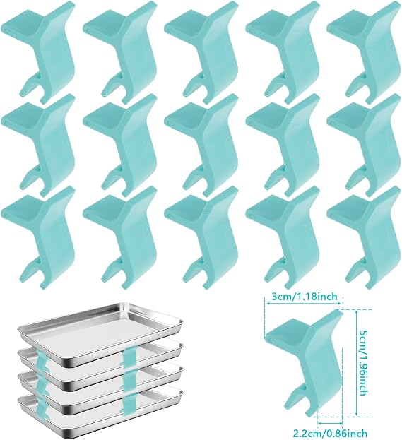 16Pcs Baking Sheet Stackers, Space-Saving Baking Tray Stackers, Reusable Trays Stacking Holder, Multipurpose Freeze Dryer Tray Stackers Dividers for Canteens Fast Food Restaurants Kitchen