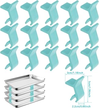 16Pcs Baking Sheet Stackers, Space-Saving Baking Tray Stackers, Reusable Trays Stacking Holder, Multipurpose Freeze Dryer Tray Stackers Dividers for Canteens Fast Food Restaurants Kitchen