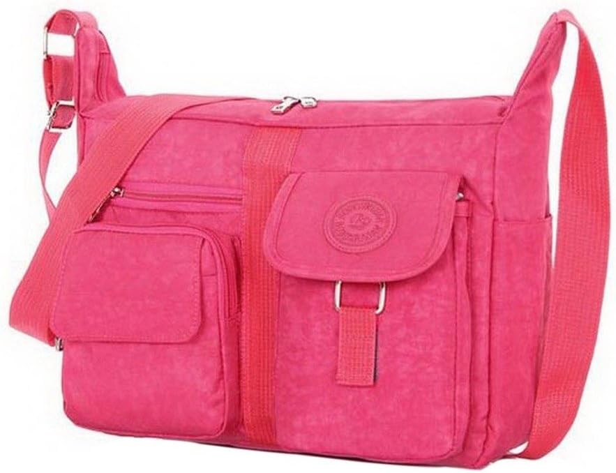 Women Messager Casual Nylon Shoulder Crossbody Handbag Pink