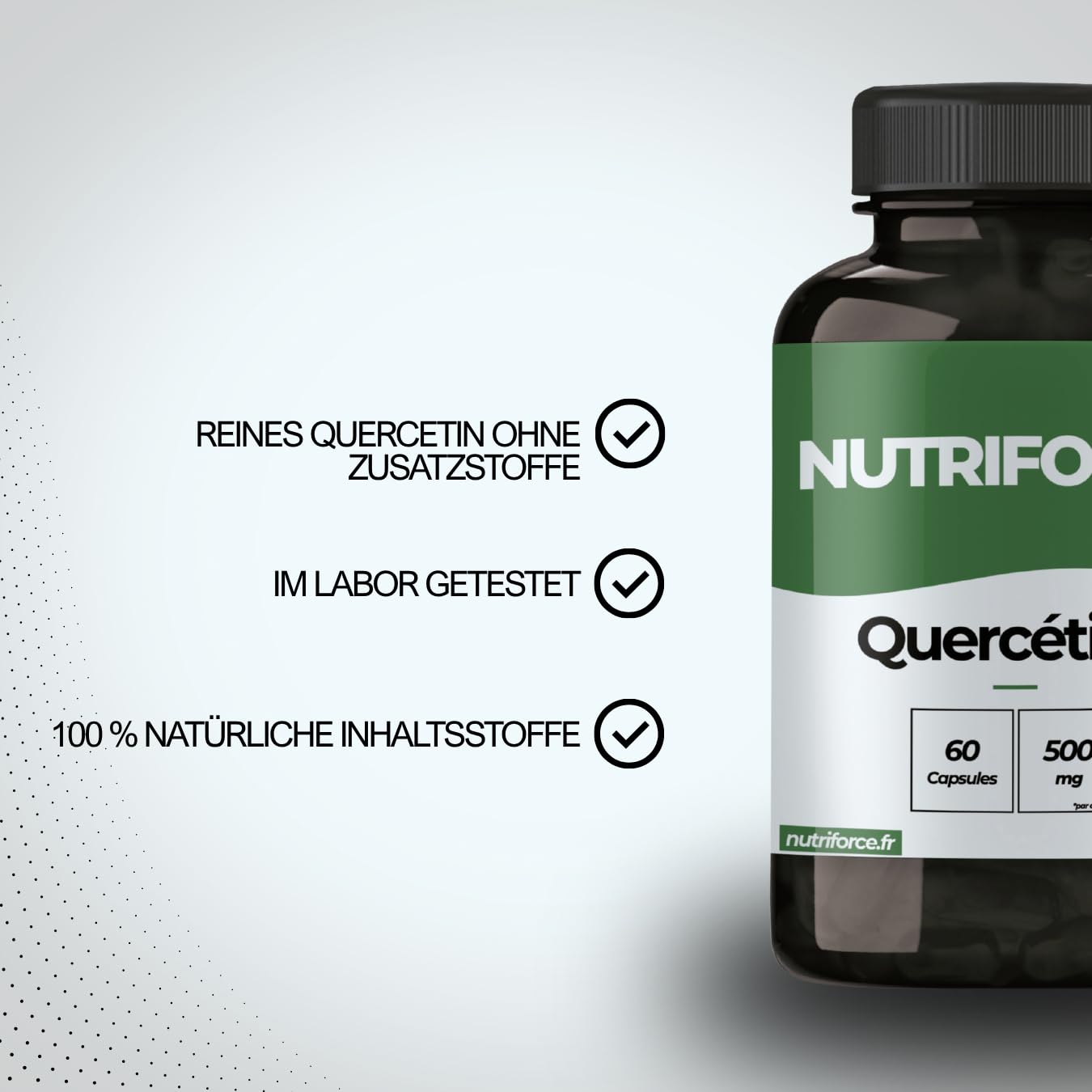 Quercetin 1000mg Kapseln – Entzündung, Haut, Haare & Verdauung – 60 Vegane Kapseln – 1 Monat Kur – Frankreich