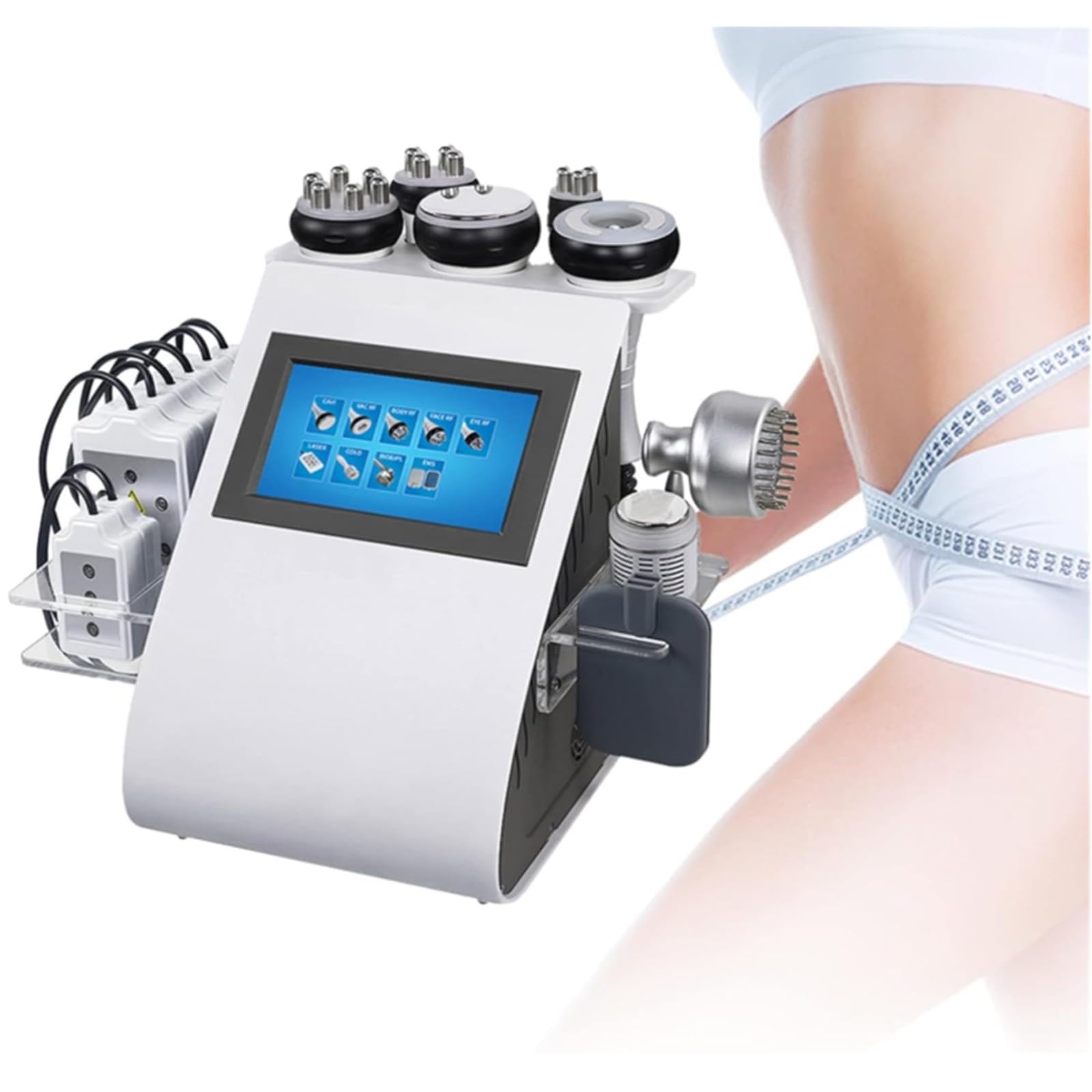 Máquina De Cavitación 9 En 1, Dispositivo De Radiofrecuencia De Cavitación 40K, Máquina De Belleza De Chorro Grasa Multipolar, con Radiofrecuencia 9 En 1