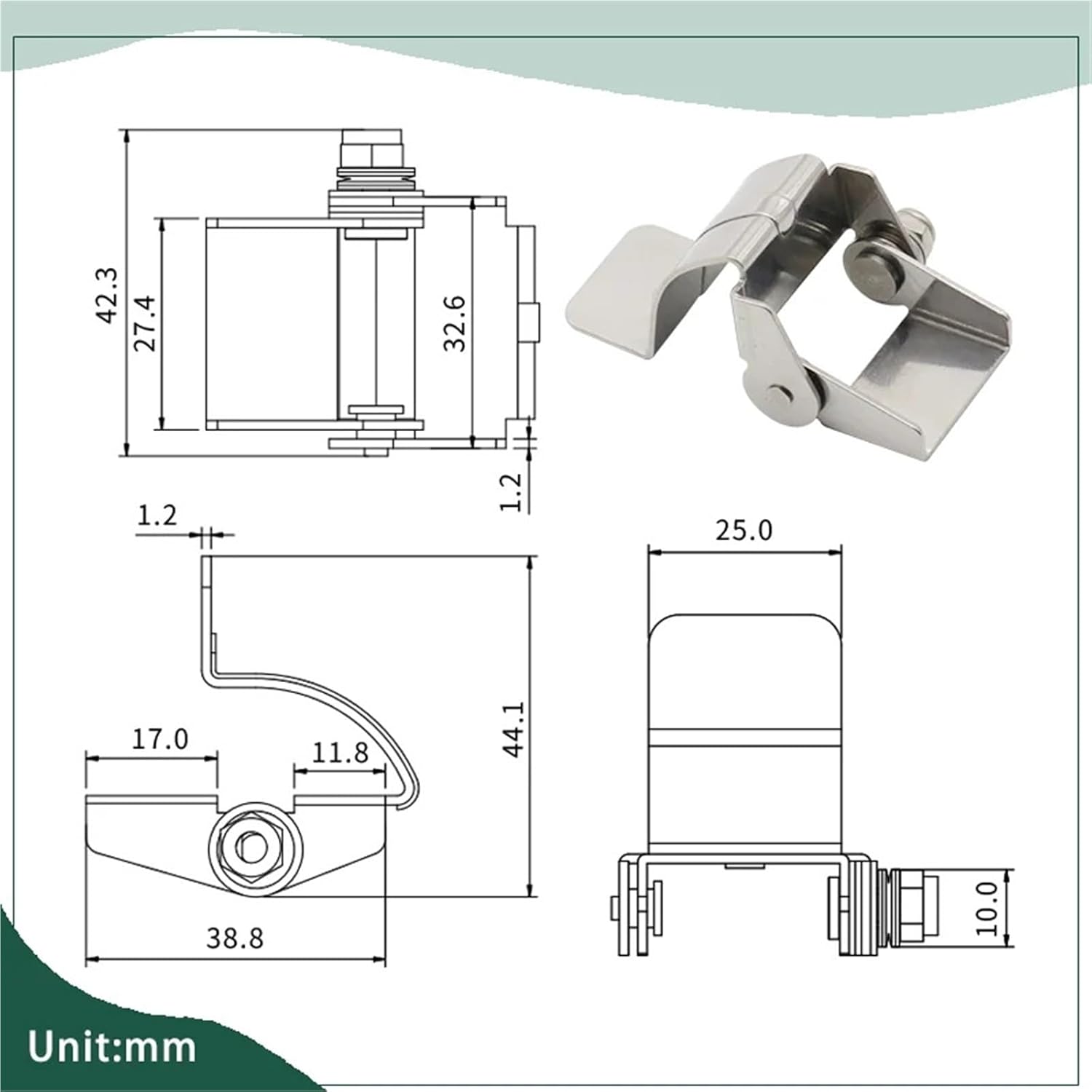 Concealed Non Perforated Welded Adjustable Positionable Damping Hinges 1Pcs