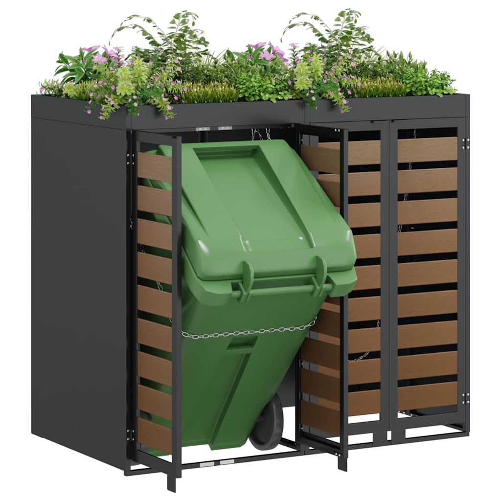 Almacenamiento de Cubos Wheelie para 3 Cubos Antracita Acero,Casa y jardín,Productos del hogar,Accesorios para contenedores de residuos,Soportes para contenedores de residuos,49.9kg-3394773