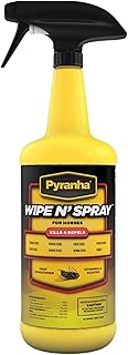 Tack Shack of Ocala Pyranha Fly Spray, Fly Spray for Horses, Fly Spray, Pyranha Wipe and Spray, Pyranha Zero-Bite, Pyranha Nulli Fly- Fly Care for Horses (Wipe & Spray Oil Base 32oz)