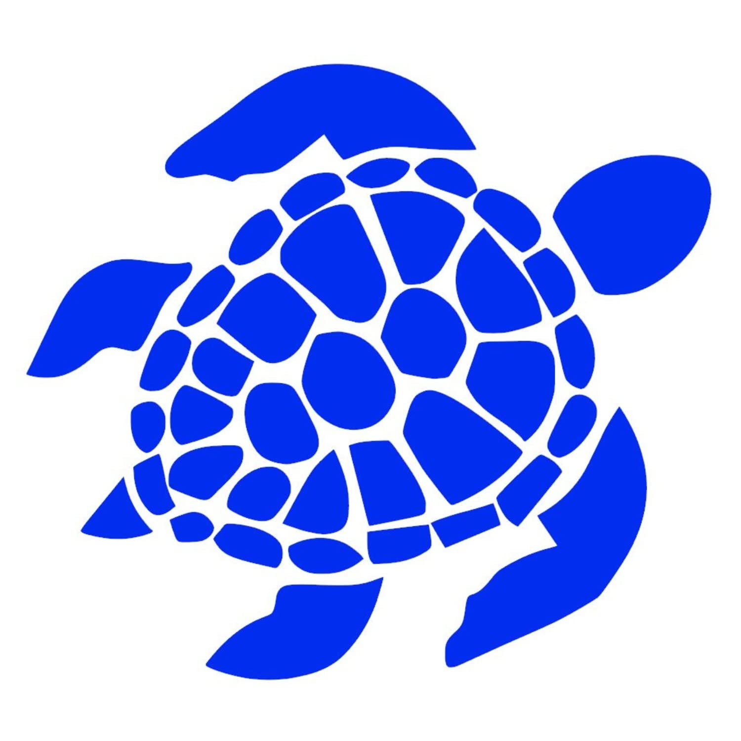 Sea Turtle [Pick Any Color] Vinyl Transfer Sticker Decal for Laptop/Car/Truck/Window/Bumper (2in x 1.8in [200-Pack], Blue)