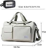 Vista 161 de Pequeña bolsa de gimnasio para mujer, bolsa de viaje con compartimento para zapatos