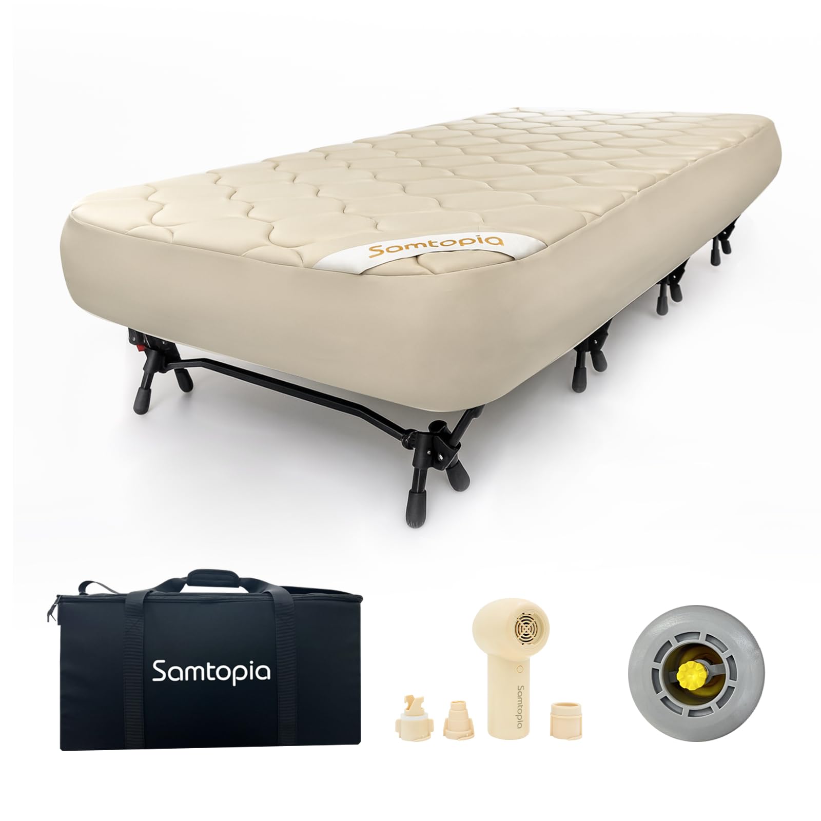 Amazon.co.jp: samtopia コット キャンプ エアーベッド一体型コット