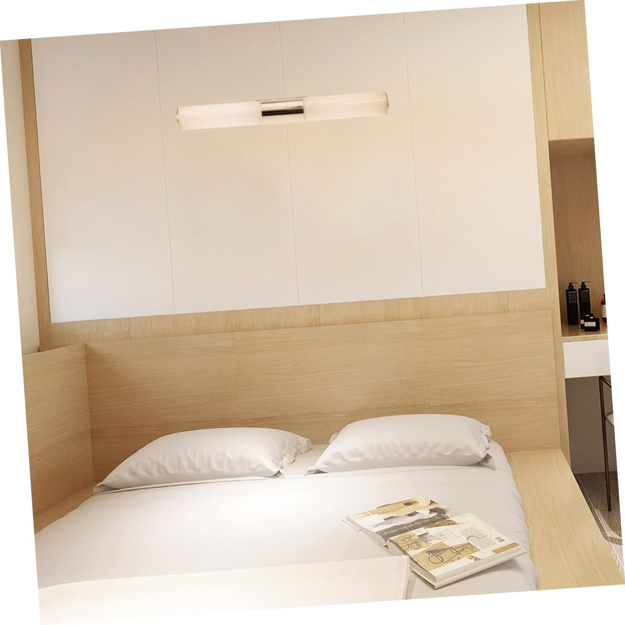 LALAFINA Lampada LED per Specchio da Bagno 8w in Metallo e Acrilico Cura degli Occhi e Luce Luminosa Struttura Solida 40cm Bianco