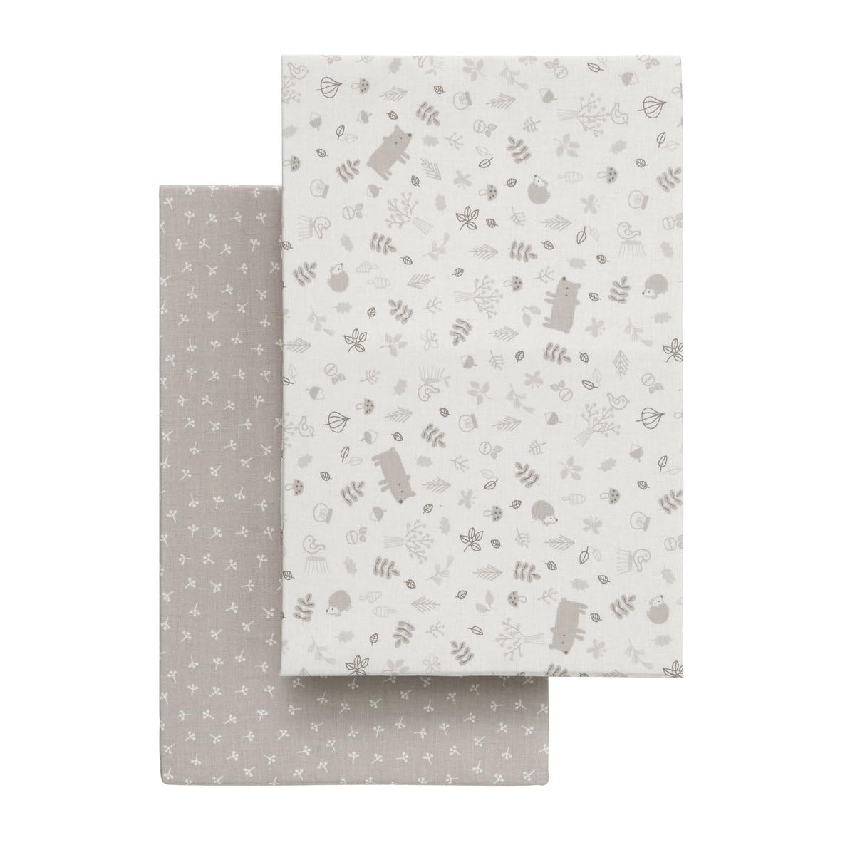 Cambrass - Sabana Bajera algodón - Sabana Ajustable con Gomas - Ropa de Cama para bebé con Tratamiento Sanitized -Bajera 2 Uds. 60x120x17 Cm Abete Beige