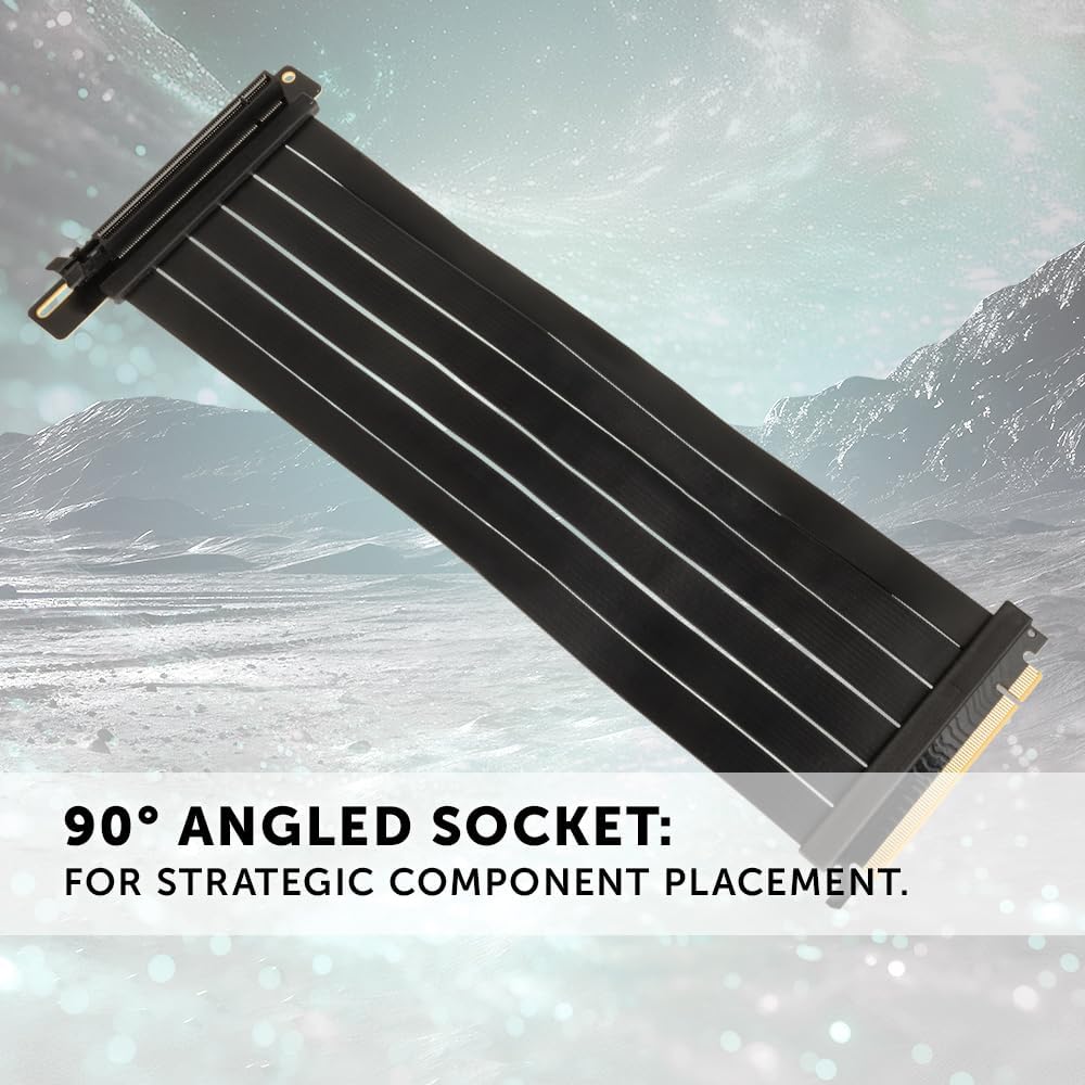 Kolink PCI Express 5.0 x16 auf x16 Riser-Kabel, 90 Grad, schwarz – 30 cm