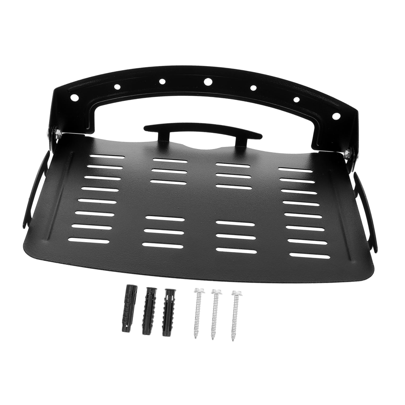 Alipis Support de Routeur Mural Pliable en Acier Laminé à Froid Noir | Étagère Flottante, Résistance à L’usure, Rangement pour Appartement et Chambre