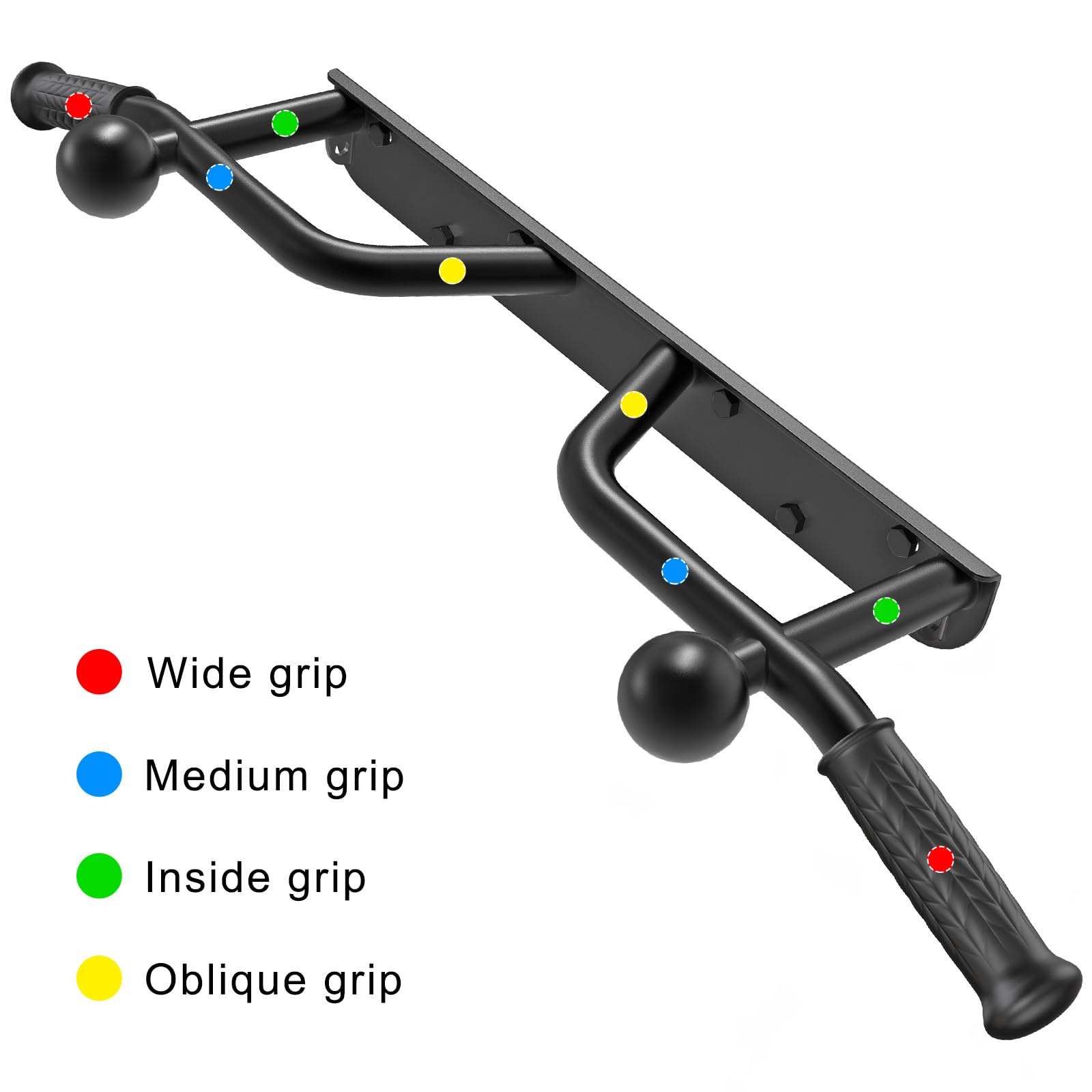 SELEWARE Barre de traction murale robuste multifonction avec crochets de bande de résistance pour entraînement à la maison, construction en acier soudé